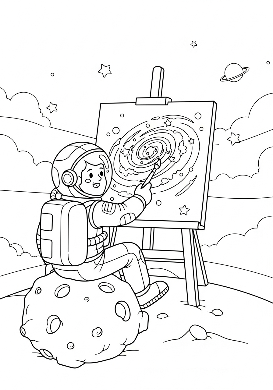 printable full page astronaut coloring pages