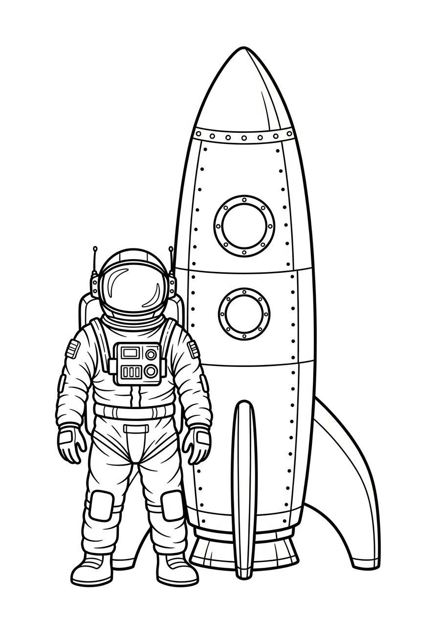astronaut coloring pages no background