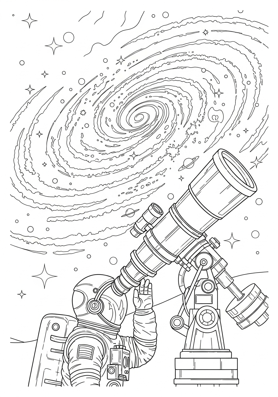 astronaut coloring pages no background 1