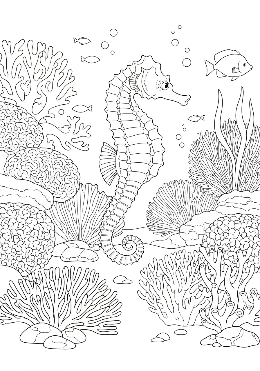 cute seahorse coloring pages