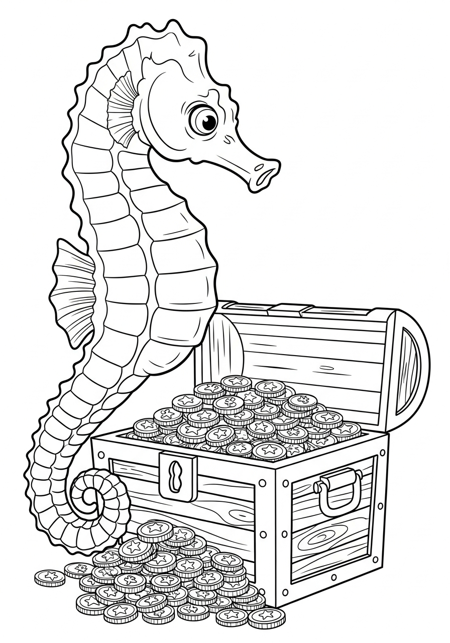 large seahorse coloring pages