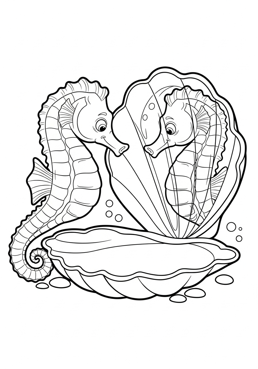 seahorse coloring pages portrait