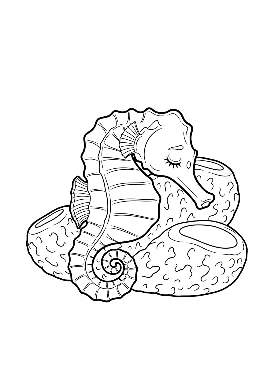 free seahorse coloring pages pdf printable