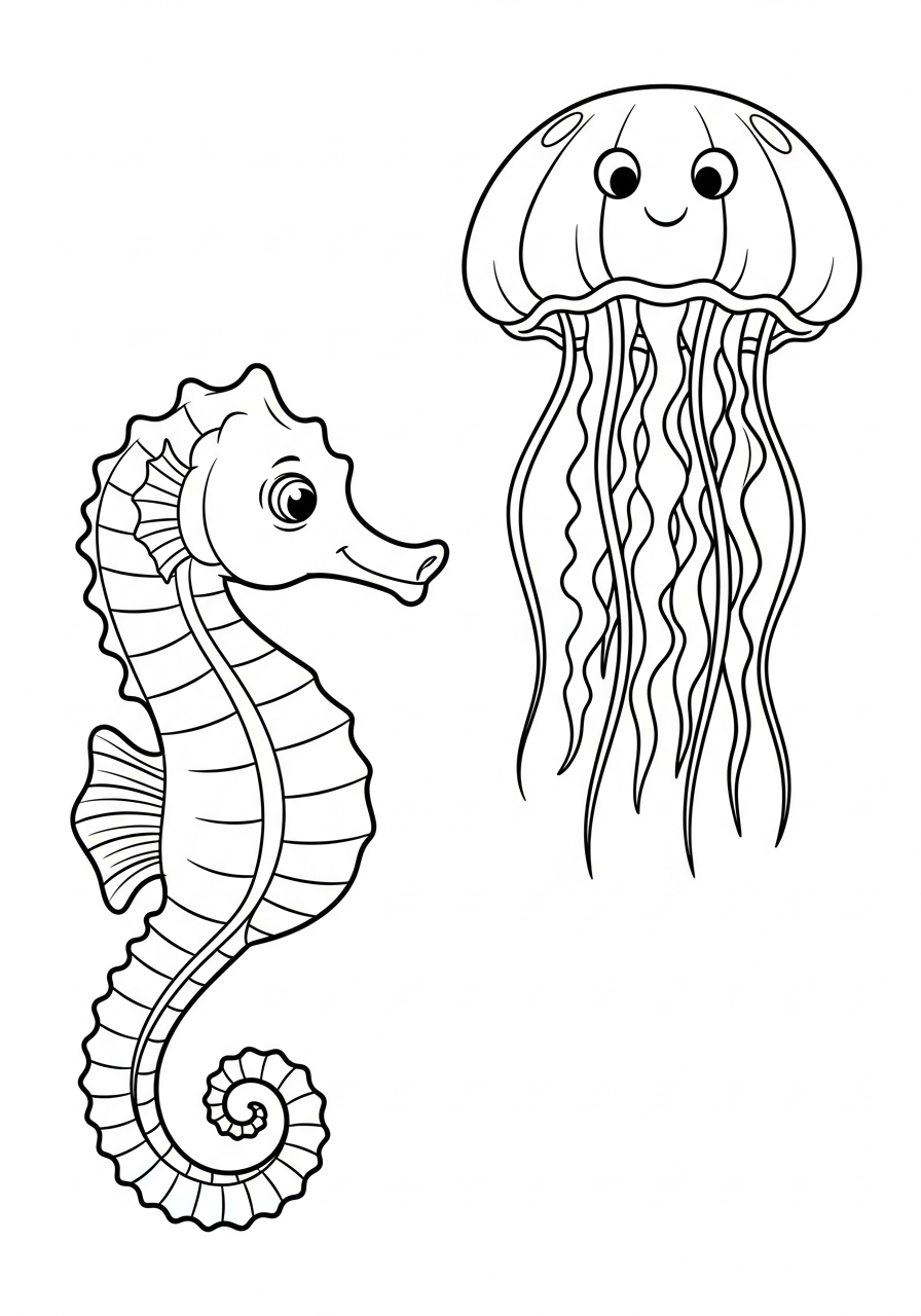 seahorse coloring pictures