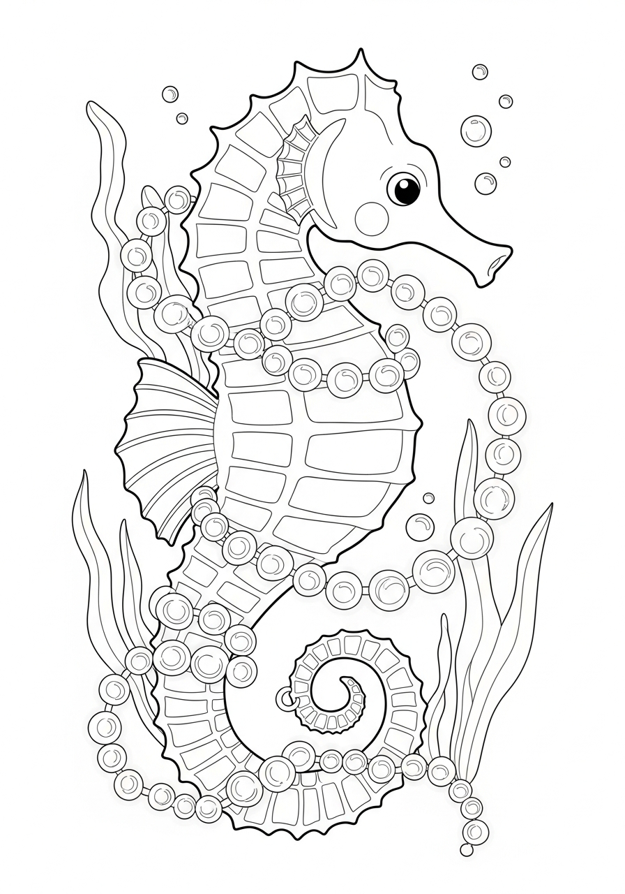 seahorse coloring pages free