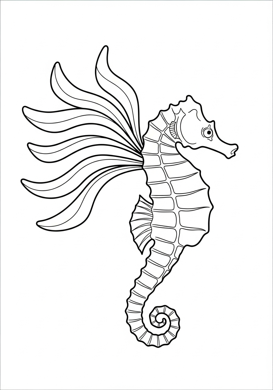 seahorse coloring pages printable pdf